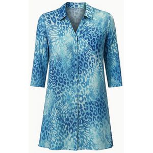 Angelle Milan Doorknoopjurk – Oceaanprint – Travelstofblend