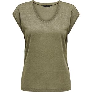 ONLY CARMAKOMA - CARSILVERY V NECK LUREX TOP JRS NOOS - Dames - T-shirts
