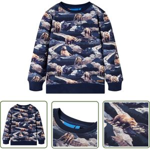 vidaXL Meisjestrui - Kindertrui - Kindertrui 140 marineblauw - Jongenstrui - Blauwe Trui - Katoenen Trui