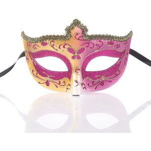 Gemaskerd bal kant masker taart helft gezicht dames dragen masker, 1 stuk, roze