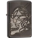 Zippo - Skull Armor - Aansteker - Black Ice - Diepe Curve