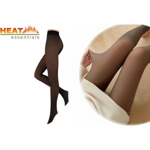 Heat Essentials Fleece Panty - Bruin Nude - Maat XXL - Thermo Panty Huidskleur - Anti ladder - Fleece Legging Dames