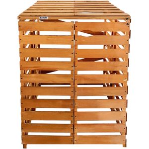 Lendo Online Containerombouw van geïmpregneerd vurenhout - 1x Kliko - 71x80x118cm - Ombouw voor kliko's - Kliko ombouw - Containerberging - Bruin - Weersbestendig