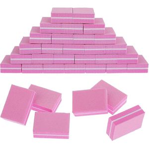 Nagelpolijstblokjes - Verpakking Van 50 - Nagelvijlen - Herbruikbare Nagelpolijstblokjes - Perfect Voor Het Polijsten Van Nagels Manicuregereedschappen - Voor Het Vormen En Polijsten Van Nagels (Roze)