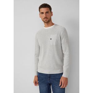 Gebreide Trui - Mustermix - Raglanmouwen - Met Borstzak en Drukknop