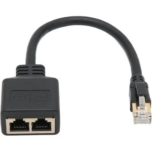 Netwerk 1 Tot 2 Poort Ethernet Splitter CAT8 Netwerkkabel Adapter voor Thuiskantoor .