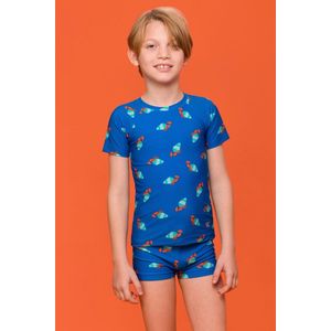 Woody T-shirt krabben blauw - 251-10-ZWG-A/955 - maat 6 jaar