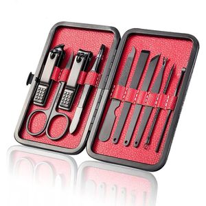 10-in-1 nagelverzorgingsset - draagbare nagelknipperset - reis-nagelset - manicureset voor heren en dames - roestvrij staal - manicure pedicure - reisset voor hand- en voetverzorging (zwart)