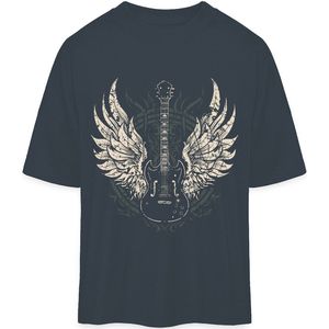 T Shirt Heren Dames - Rock Gitaar - Grijs - 3XL