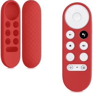kwmobile hoes geschikt voor Google Chromecast 2020 4K / Chromecast 2022 HD - Siliconen anti-slip hoes voor afstandsbediening in rood