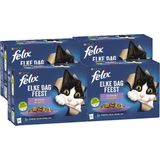 Felix Elke Dag Feest in Gelei Mix Selectie - Kattenvoer Natvoer - Tonijn Zalm Rund & Kip - 48 x 85 g