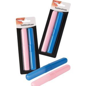 Tandelborstelhouder - Tandenborstelkoker - Tandenborstel - Houder - Koker - 2 stuks - Voor op reis - Reis koker - Beschermer - Opbergdoosje - Roze en Blauw