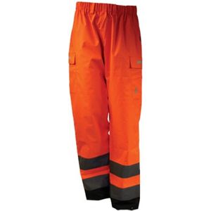 Fel oranje ademende Hi-Vis regenbroek van Lyngsøe Rainwear XXXL