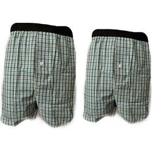 Embrator 2-stuks mannen Boxershort geruit lime 3XL