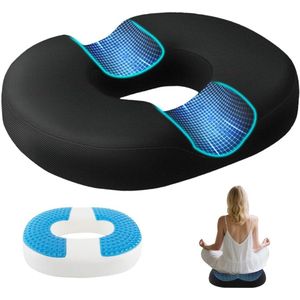 Anti-decubitus Stoelkussen - Zitting Ring - Coccyx - Geheugen Schuim - Orthopedisch Stoelkussen - Drukverlichting Kussen - Effectief voor Aambeien - Voor Thuis - Kantoor