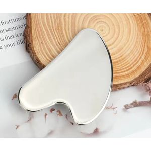 Gua Sha Schraper 8,5 cm van HK – Roestvrijstalen Gezichtsmassage Tool – Met Opbergtasje – Lifting & Cellulite Massage – Skincare Wellness
