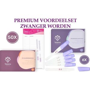 Telano 50x Ovulatietest Premium + 6x Zwangerschapstest Premium - Ovulatiekalender - Voordeelpakket