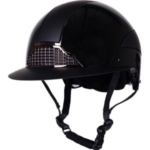 QHP - Veiligheidscap Miami - Polo Visor - Brede Klep - Zwart - 55-57