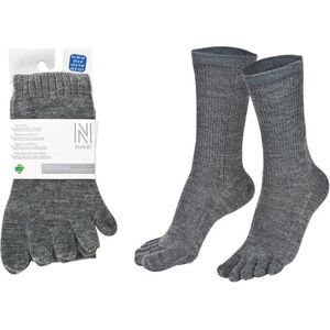 Norfolk - 56% Merino wol Teensokken - Antiblaren - Temperatuurregulatie - Wandelsokken - Sokken Heren - Maat 43-46 - Grijs - Bruges