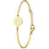 Lucardi Dames Goldplated armband met vlinder - Staal - Armband - Cadeau - Moederdag - 20 cm - Goudkleurig