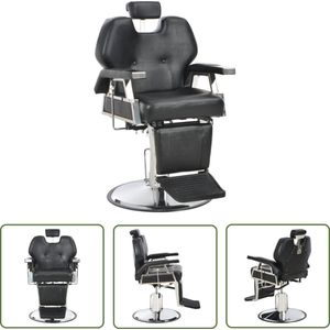 The Living Store Kappersstoel 72x68x98 cm kunstleer zwart - Kappersstoel - Salonstoel - Barber Chair - Barbershop Stool - Stylingstoel