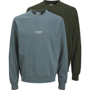Jack & Jones - JJESoho - Sweatshirt - Jade Groen / Donkergroen / Wit - 2 Pack