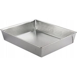 Inmet rechthoekige cakevorm bakvorm 30 x 25 x 6 cm - Te gebruiken voor hartig en zoet - Zilver