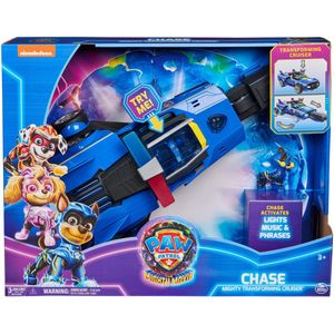 PAW Patrol The Mighty Movie - Chase's Raceauto - Transformerende-speelgoedauto met licht en geluid - inclusief Chase-actiefiguur