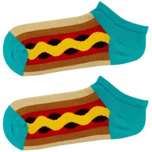 Dames en Heren enkelsokken met worstmotief - Maat 37-42 - Grappige Sok