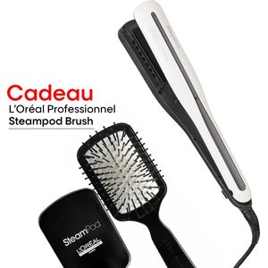 L'Oréal Professionnel Steampod 3.0 + Haarborstel cadeau - Professionele 2-in-1 stoom stijltang: voor stijlen & krullen + Gratis Steampod Borstel