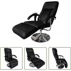 vidaXL Elektrische Massagestoel - Massagestoel - Massagestoel kunstleer zwart - Relaxstoel - Wellnessstoeltje - Zithoek