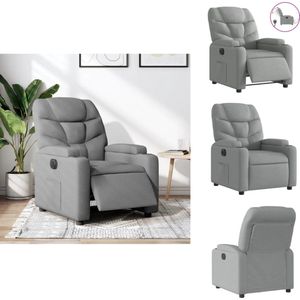 vidaXL Elektrisch Verstelbare Fauteuil - Elektrisch Verstelbare Fauteuils - Relaxfauteuil - Draaifauteuil - Fauteuil elektrisch verstelbaar stof lichtgrijs
