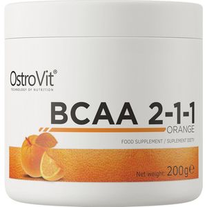 OstroVit - BCAA - 2-1-1 - 200 g - orange - spierondersteuning - L-leucine + L-isoleucine + L-valine Aminozuren - Supplement