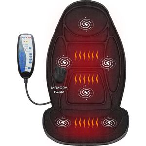 Memory Foam Massagestoelkussen met Vibratiemassage en Warmte - Rugmassagekussen voor Thuis en Kantoor