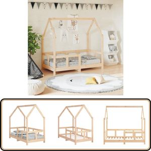vidaXL Kinderbedframe - 70x140 cm - Massief Grenenhout Peuterbed - Kinderbed - Houten Bed - Grenenhouten Bed - Lage Bedden