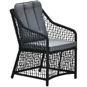 Garden Impressions Vasto dining fauteuil - rope black - mystic grey