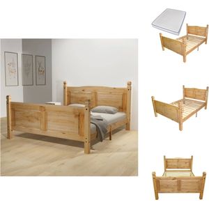 vidaXL Corona Bedframe - 162.5 x 216 x 112.5 cm - Massief grenenhout - Bruin - Bed