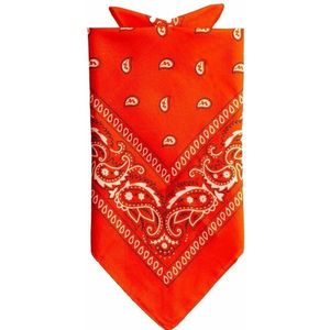 Partychimp Traditionele bandana - oranje - 52 x 55 cm