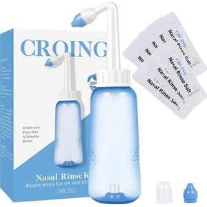 80 x Zout + 1 x Neusdouchefles (300 ml) - Nasal Irrigation Sinus Rinse - Neusspoeling Apparaat