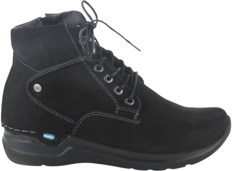 Wolky - Whynot - Veterboot - Zwart - Nubuck Leer - Geschikt voor Hallux Valgus