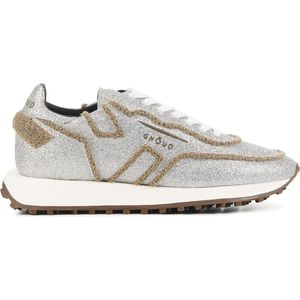Ghoud Sneakers Dames - Lage sneakers / Damesschoenen - Leer - ROLW - Glitter - Zilver - Maat 42