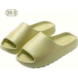 Livano Comfortabele Slippers - Badslippers - Teenslippers - Anti-Slip Slides - Flip Flops - Stevig Voetbed - Groen - Maat 39.5