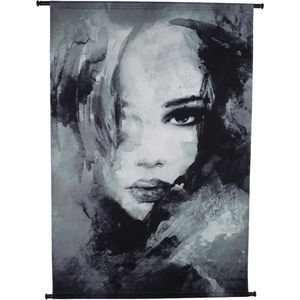HD Collection Wandkleed Portret - Velvet - Zwart - 105 x 136 x 0 cm (BxHxD)