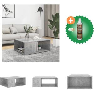 vidaXL Salontafel 90x67x33 cm spaanplaat betongrijs - Tafel - Inclusief Houtreiniger en verfrisser