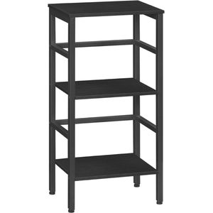 Goodivery® - Platenspeler Kast - Platenspeler Meubel - Lp Kast - Vinyl Kast - Ladderplank - 3 Traps Boekenkast - Multifunctionele Opbergplank - 30x40x81cm - Zwart