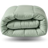 Zelesta - Wonderbed Natural Green - Katoenen Dekbed - 200x200 - Wasbaar Dekbed - Hoesloos Dekbed - 2 in 1 Dekbed met Vaste Overtrek