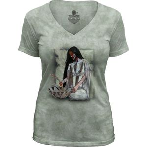 Ladies T-shirt Over My Shoulder V-neck Tri-Blend XXL