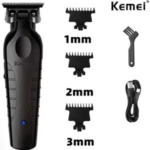 Krachtige Kemei Tondeuse - Keramische Trimmer - Usb-Oplaadbare Scheerapparaat voor Gezichtshaar, Hoofdhaar en Lichaamshaar - Perfecte Lichaamshaar Verzorging - Kleur: Zwart