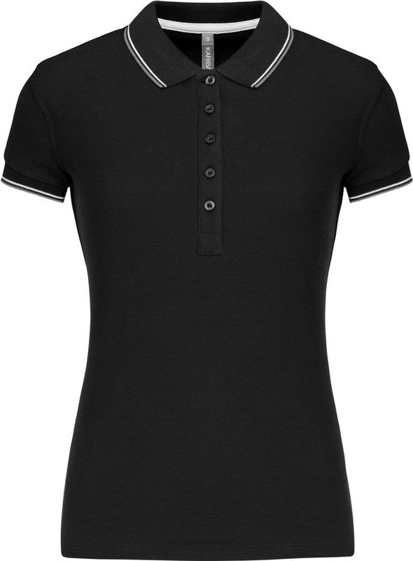 Kariban - K251 - Damespolo - Zwart - Korte Mouwen