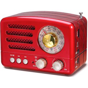 Retro Stijlvolle Draagbare Radio met Bluetooth en USB/TF/AUX Ondersteuning voor Binnen en Buiten